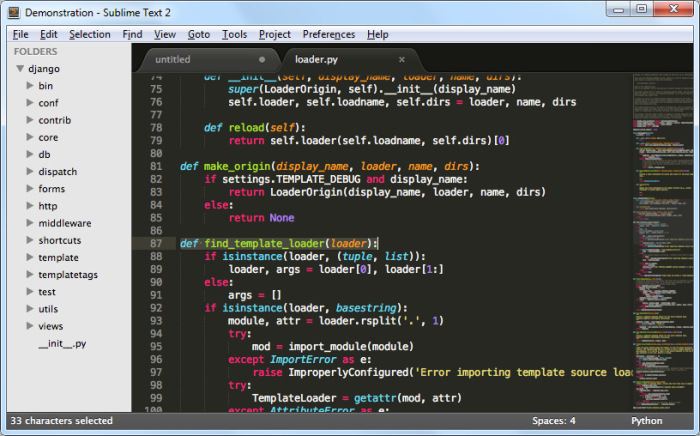 L'éditeur web Sublime Text 2