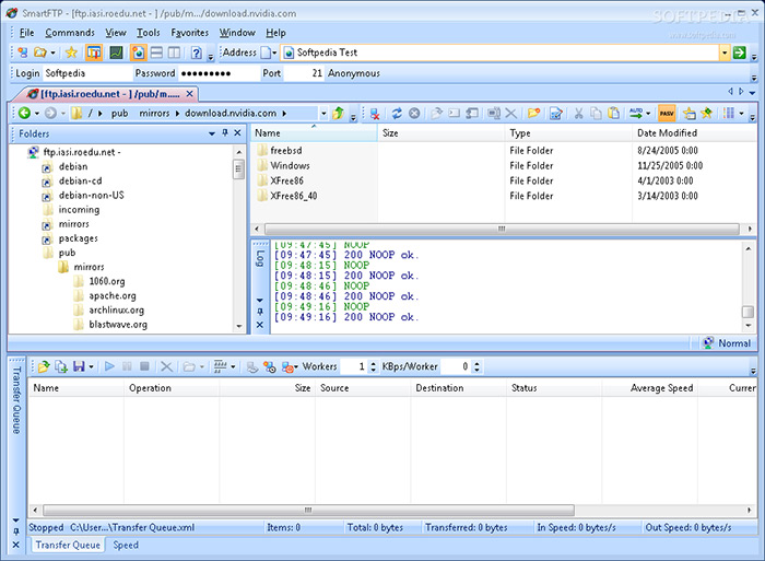 Capture d'écran du logiciel FTP SmartFTP