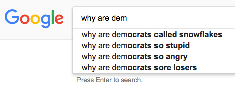 Résultats de Google : Why are Democrats... ?